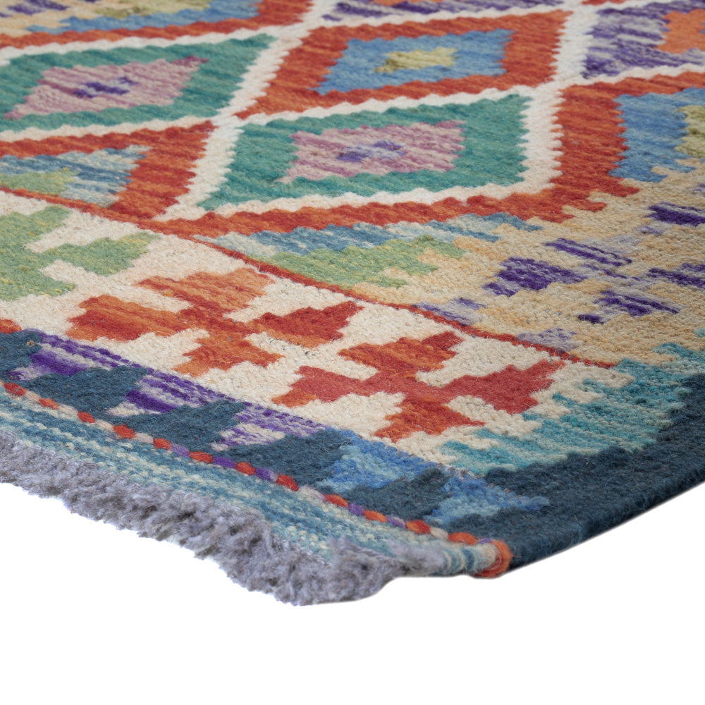 Runner Kelim Rug - Splash - 200 x 71 cm - multicolored