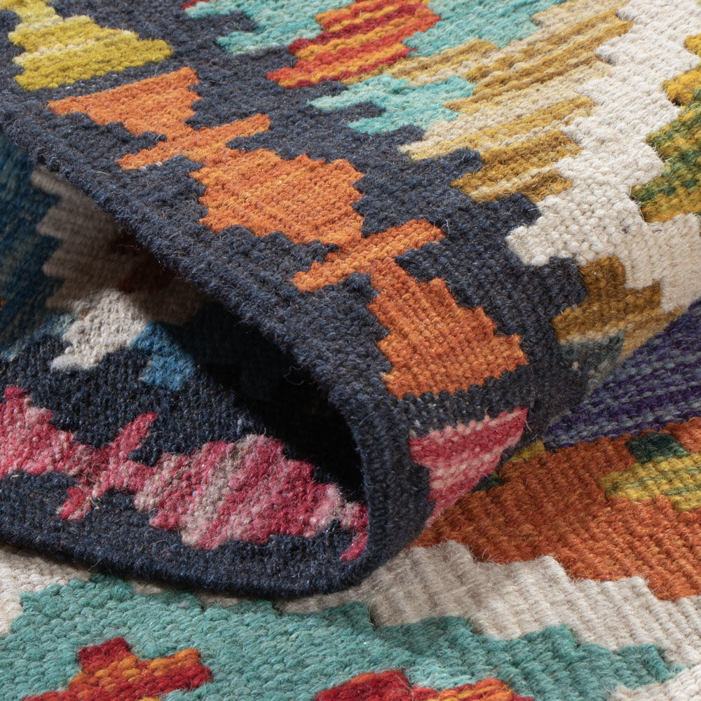 Runner Kelim Rug - Splash - 202 x 67 cm - multicolored