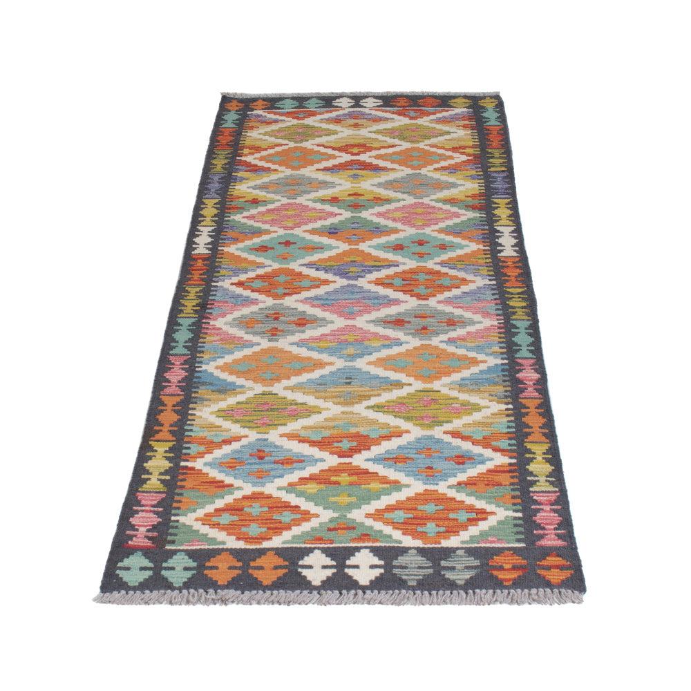 Runner Kelim Rug - Splash - 202 x 67 cm - multicolored