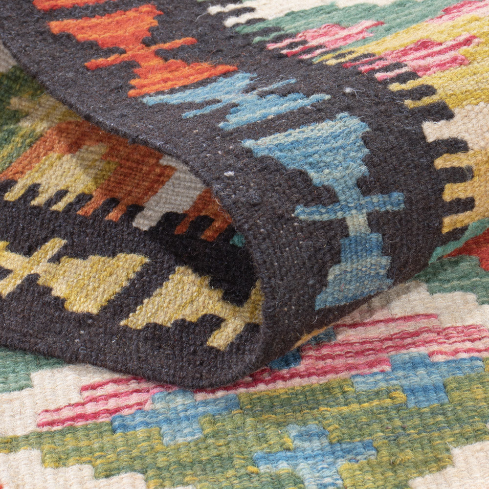 Runner Kelim Rug - Splash - 196 x 65 cm - multicolored