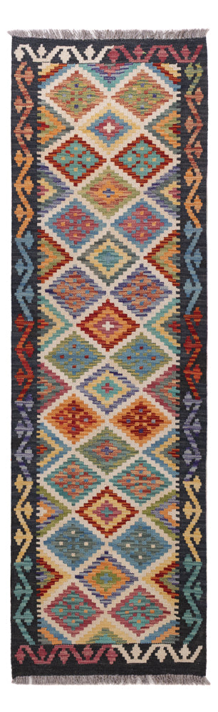 Runner Kelim Rug - Splash - 200 x 61 cm - multicolored