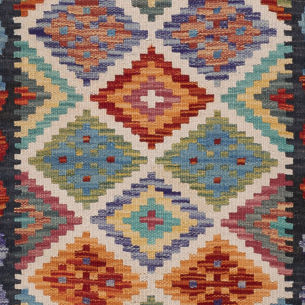 Runner Kelim Rug - Splash - 200 x 61 cm - multicolored