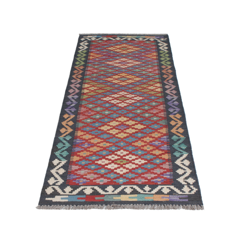 Runner Kelim Rug - Splash - 200 x 60 cm - multicolored