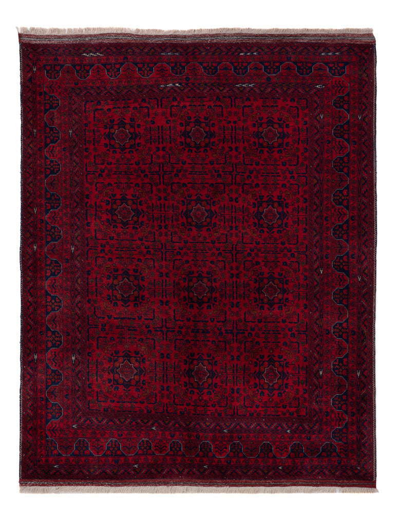 Afghan Rug - Royal - 203 x 161 cm - dark red