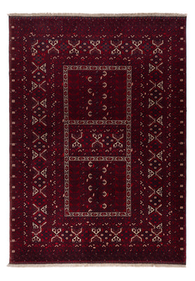 Afghan Rug - 242 x 166 cm - dark red