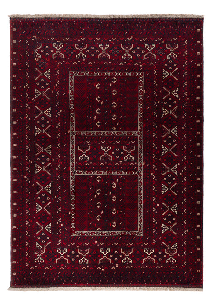 Afghan Rug - 242 x 166 cm - dark red