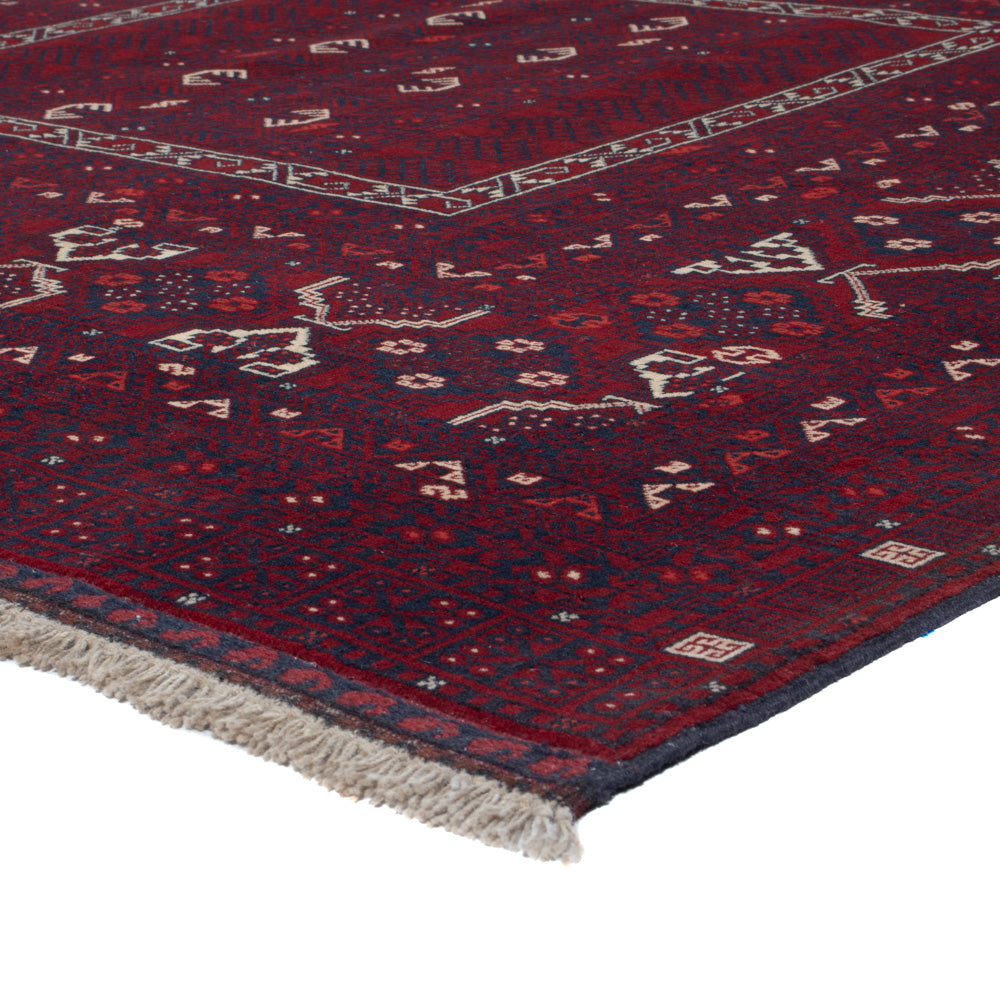 Afghan Rug - 242 x 166 cm - dark red