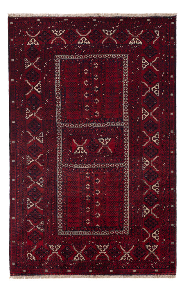 Afghan Rug - 240 x 153 cm - dark red