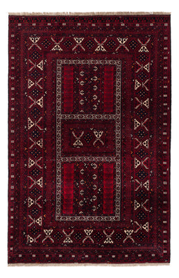 Afghan Rug - 246 x 159 cm - dark red