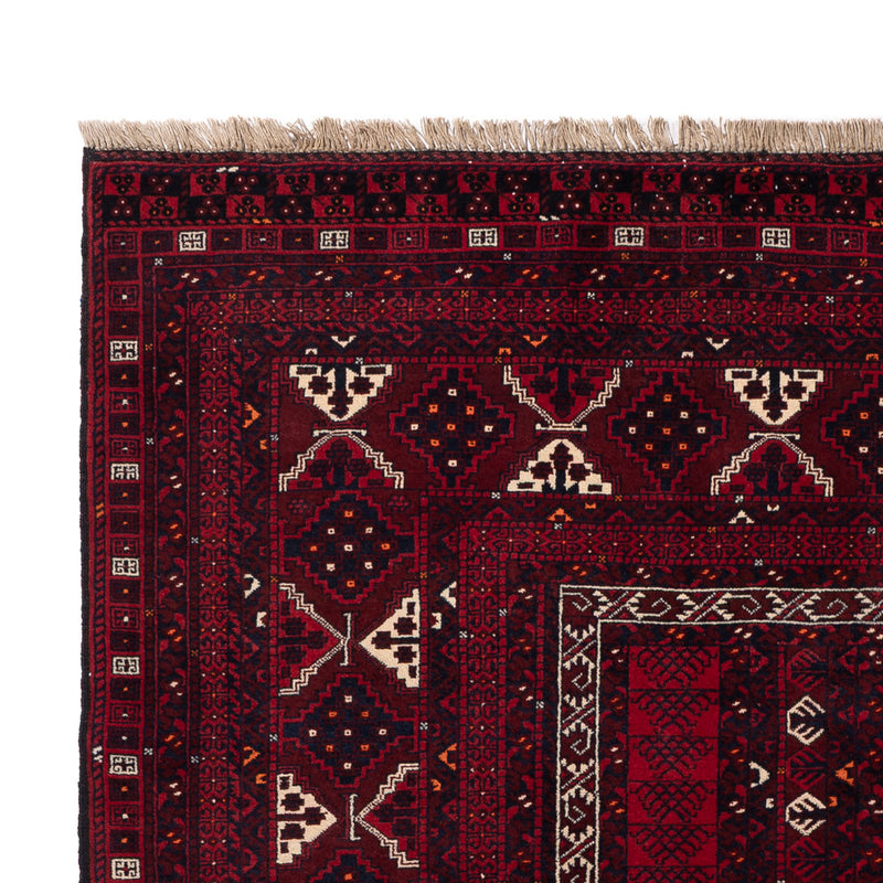 Afghan Rug - 246 x 159 cm - dark red