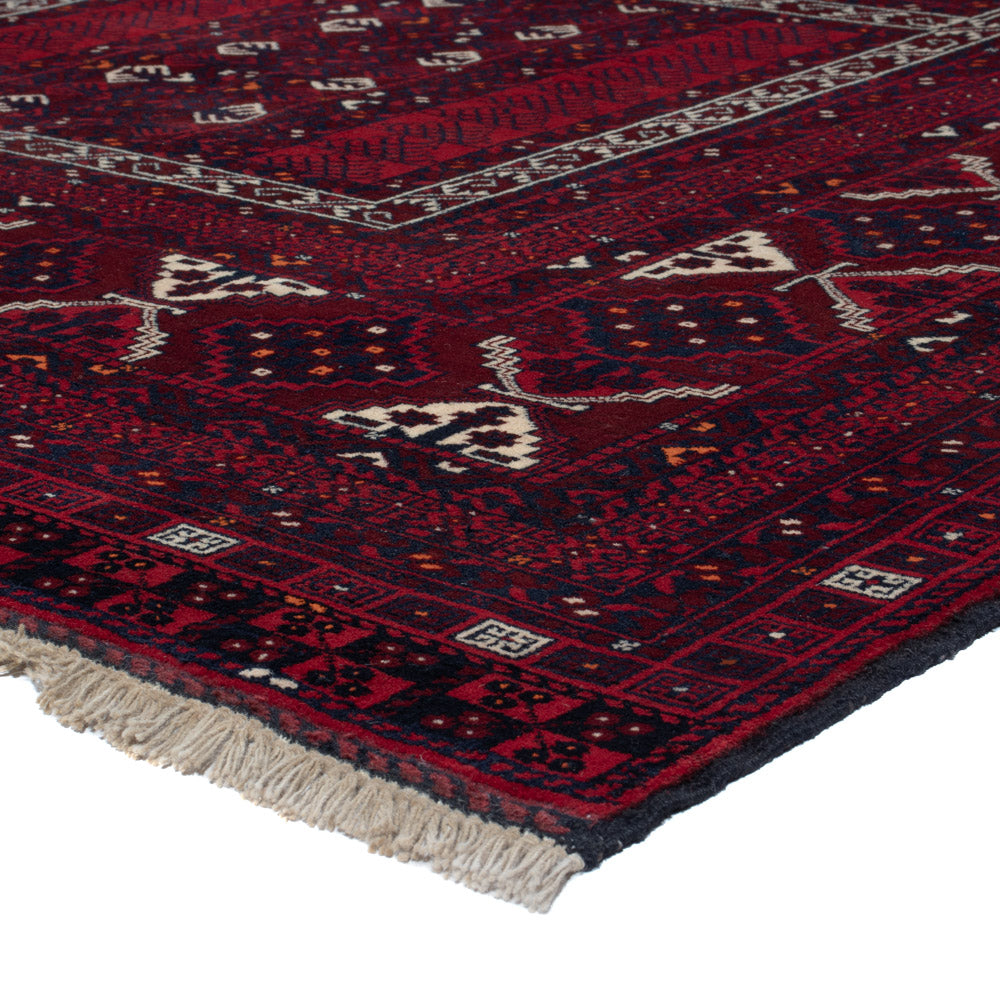 Afghan Rug - 246 x 159 cm - dark red
