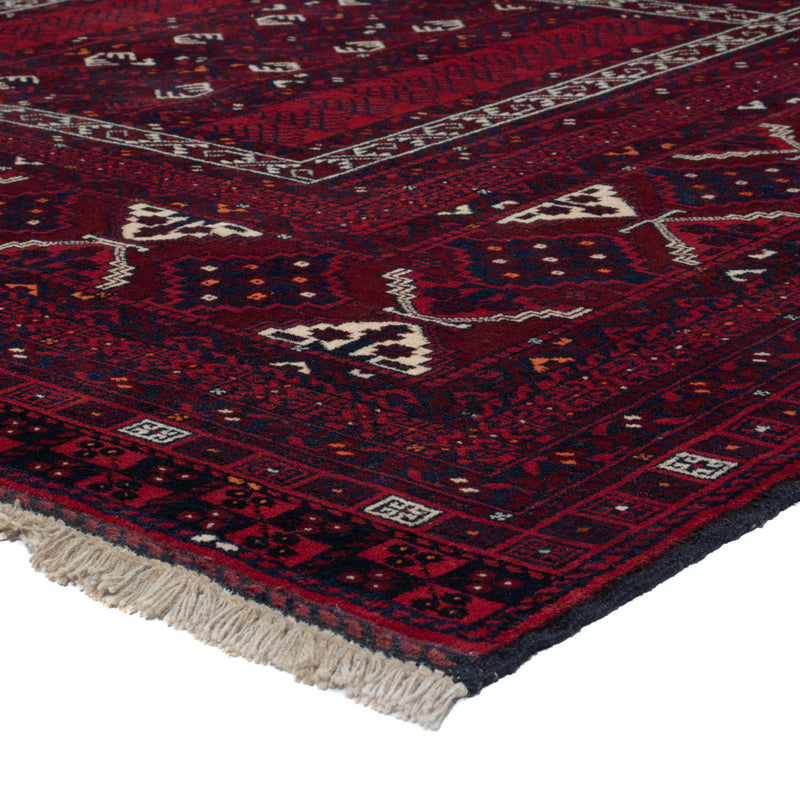 Afghan Rug - 246 x 159 cm - dark red