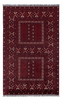 Afghan Rug - 254 x 156 cm - dark red