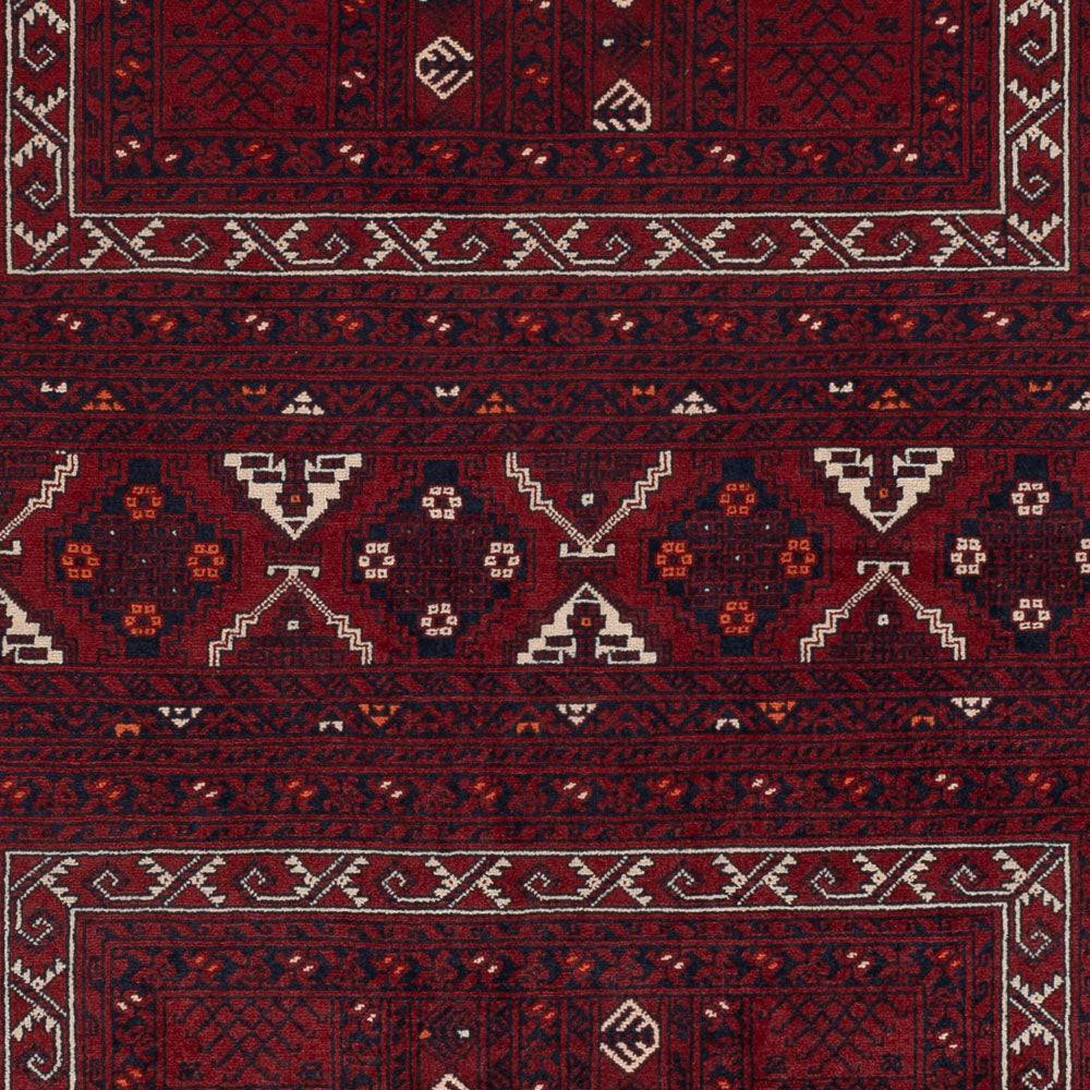 Afghan Rug - 254 x 156 cm - dark red