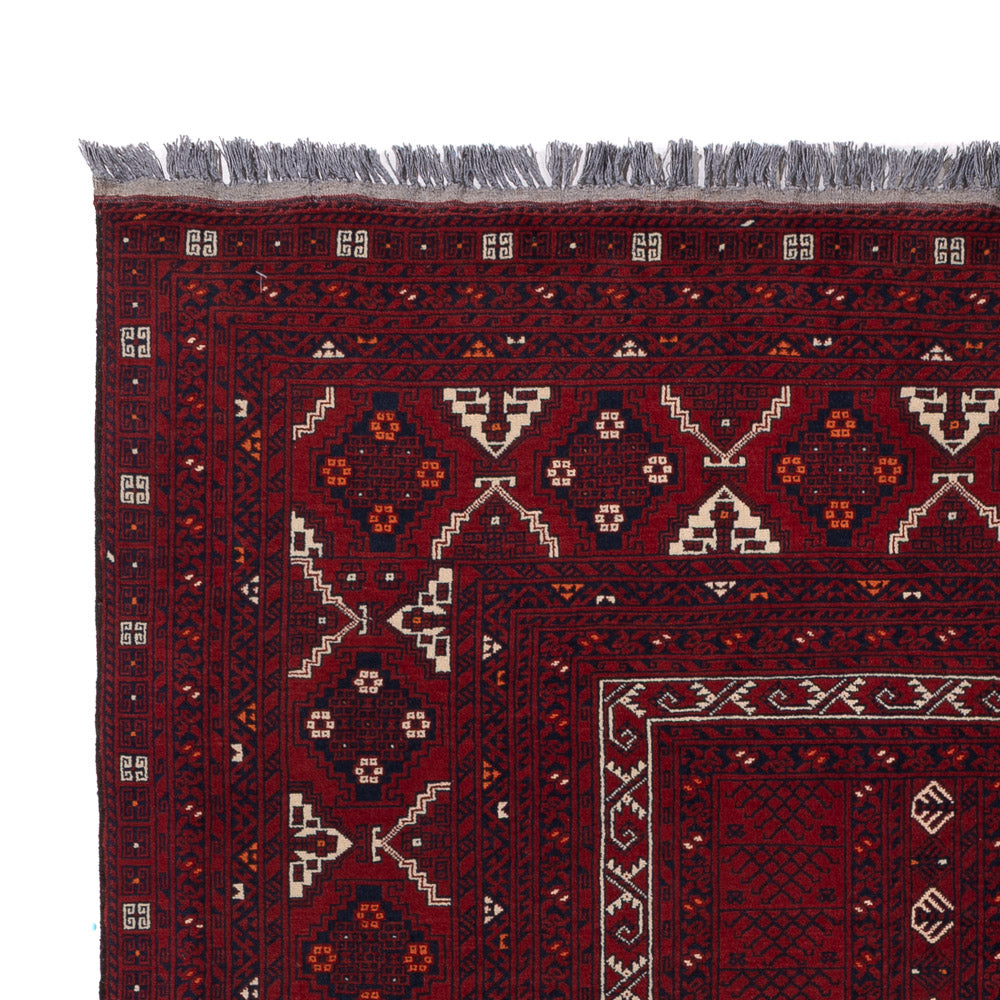 Afghan Rug - 254 x 156 cm - dark red