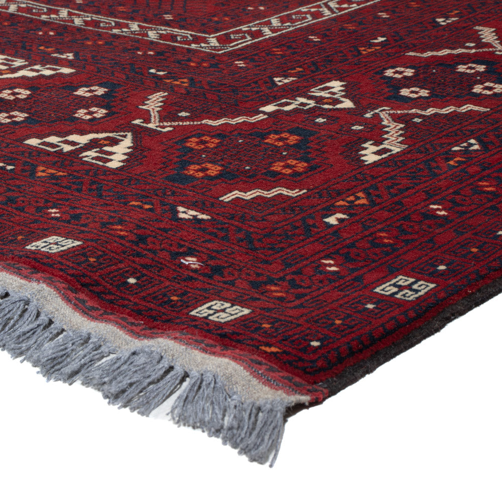 Afghan Rug - 254 x 156 cm - dark red