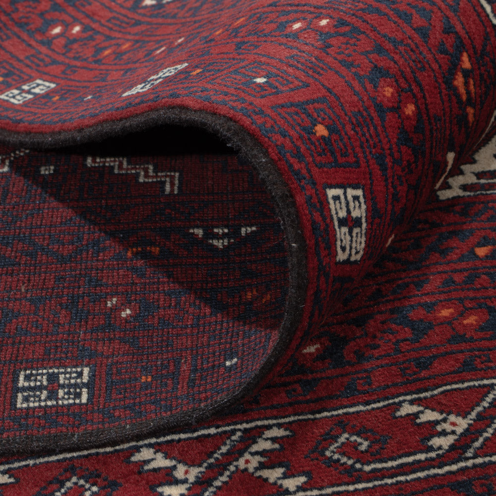 Afghan Rug - 254 x 156 cm - dark red