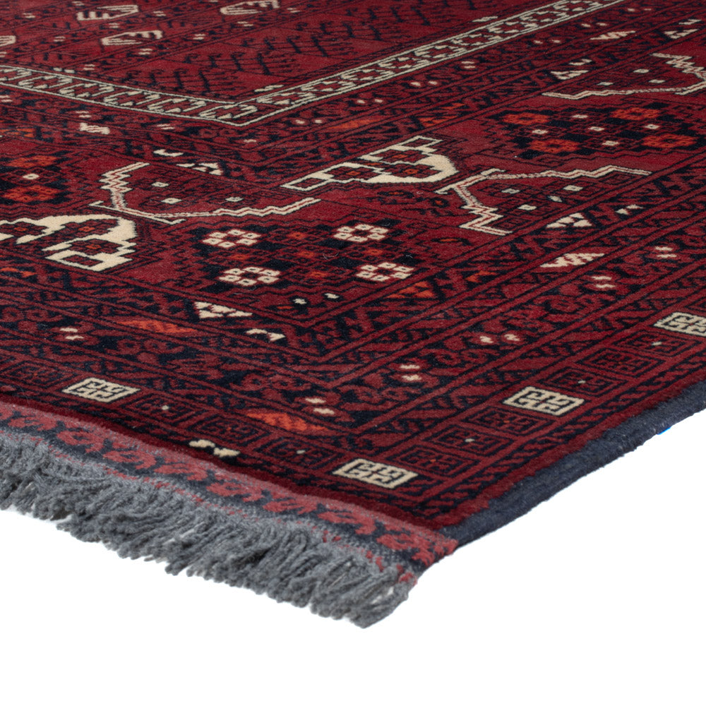 Afghan Rug - 242 x 153 cm - dark red