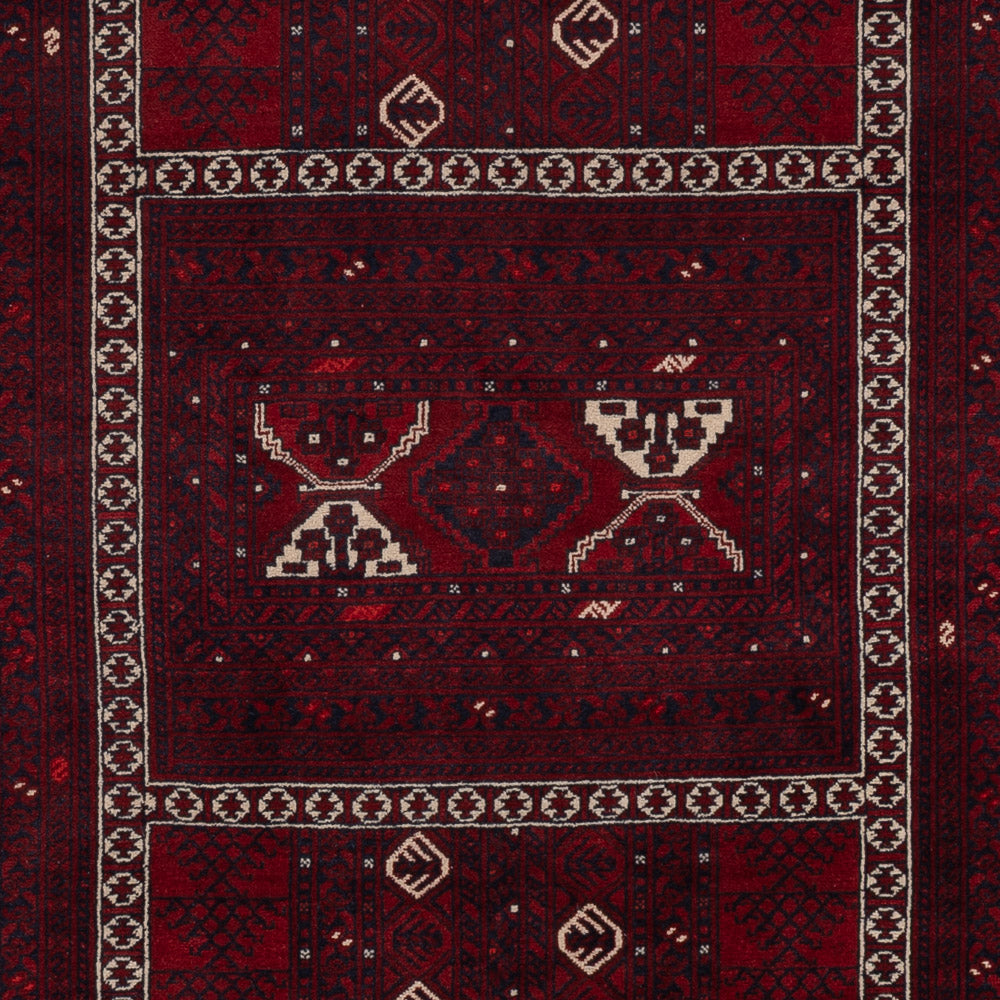 Afghan Rug - 246 x 157 cm - dark red