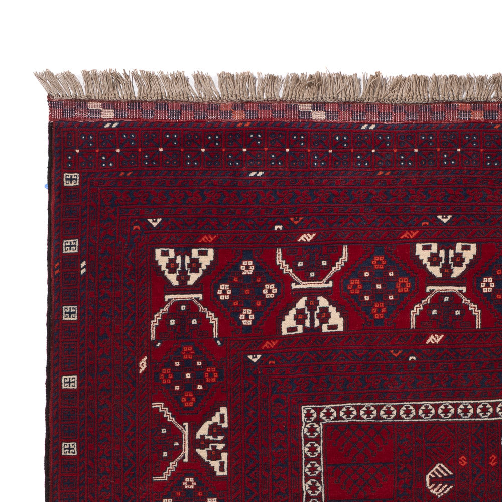 Afghan Rug - 246 x 151 cm - dark red
