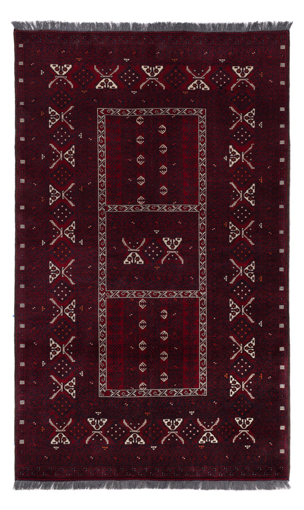 Afghan Rug - 251 x 149 cm - dark red