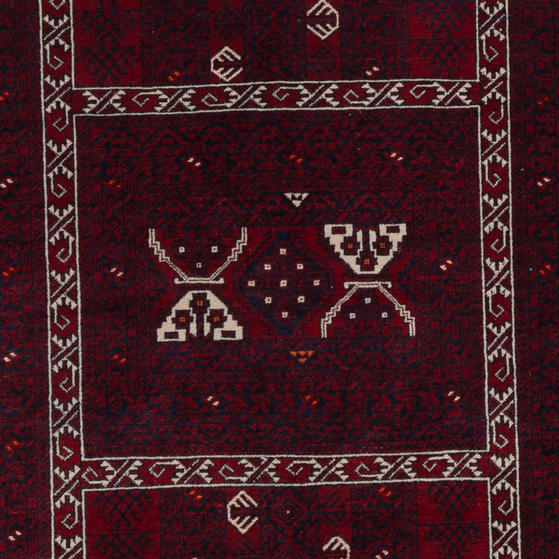 Afghan Rug - 251 x 149 cm - dark red