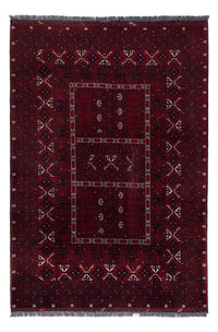 Afghan Rug - 239 x 163 cm - dark red