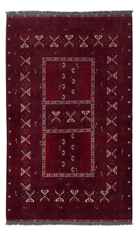 Afghan Rug - 248 x 153 cm - dark red
