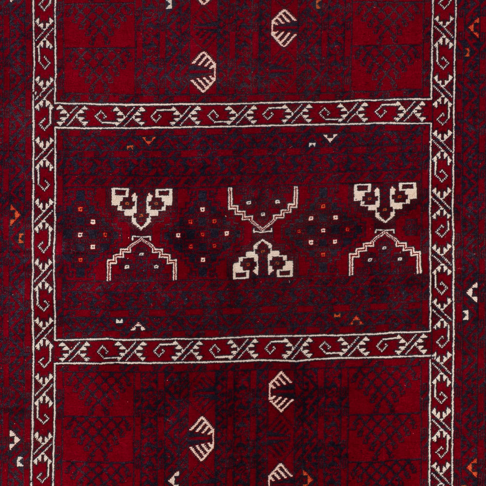 Afghan Rug - 248 x 153 cm - dark red