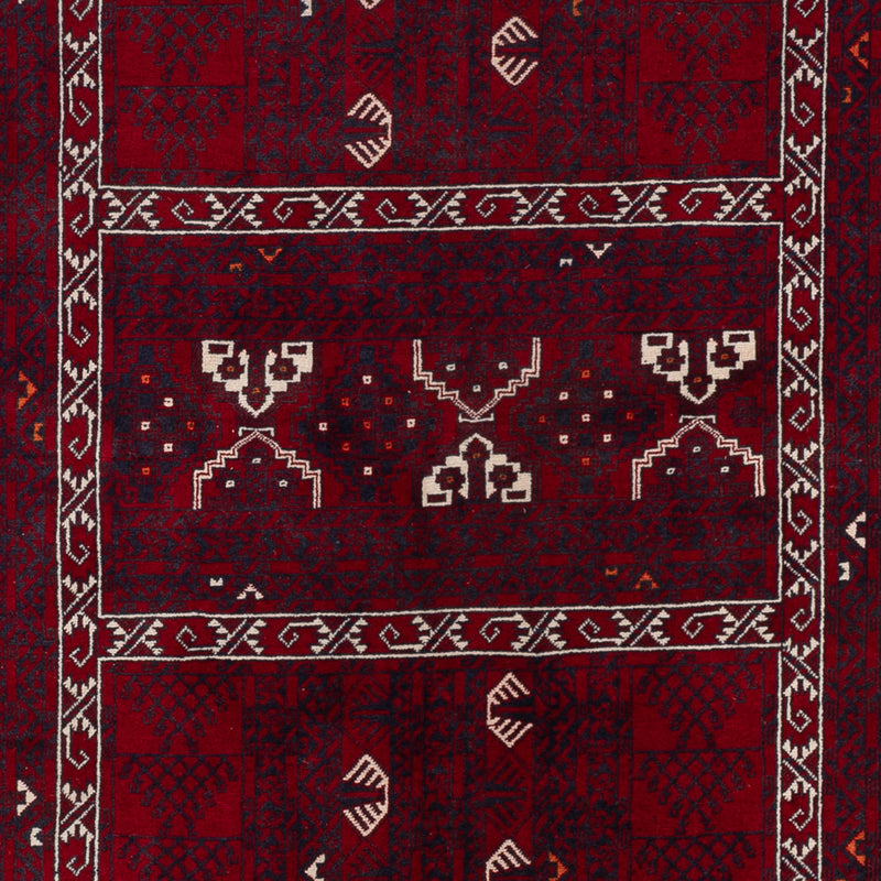 Afghan Rug - 248 x 153 cm - dark red