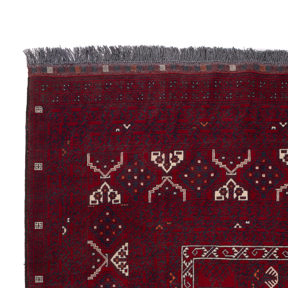 Afghan Rug - 248 x 153 cm - dark red