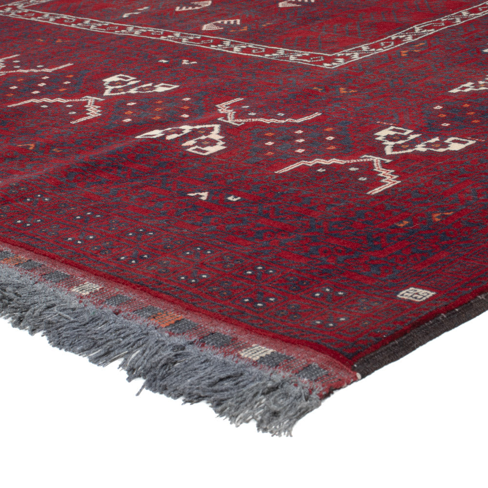 Afghan Rug - 248 x 153 cm - dark red