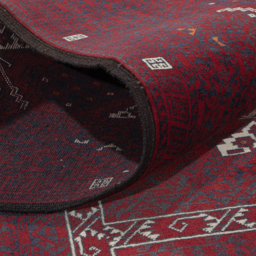 Afghan Rug - 255 x 155 cm - dark red