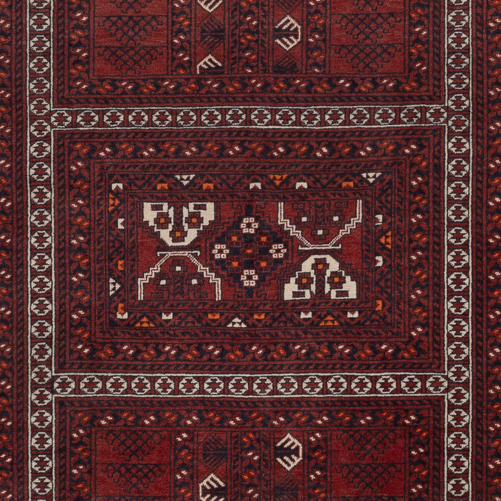 Afghan Rug - 241 x 156 cm - dark red
