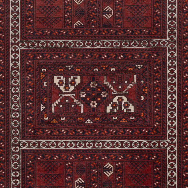 Afghan Rug - 241 x 156 cm - dark red