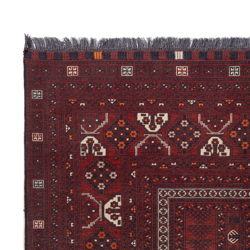 Afghan Rug - 241 x 156 cm - dark red