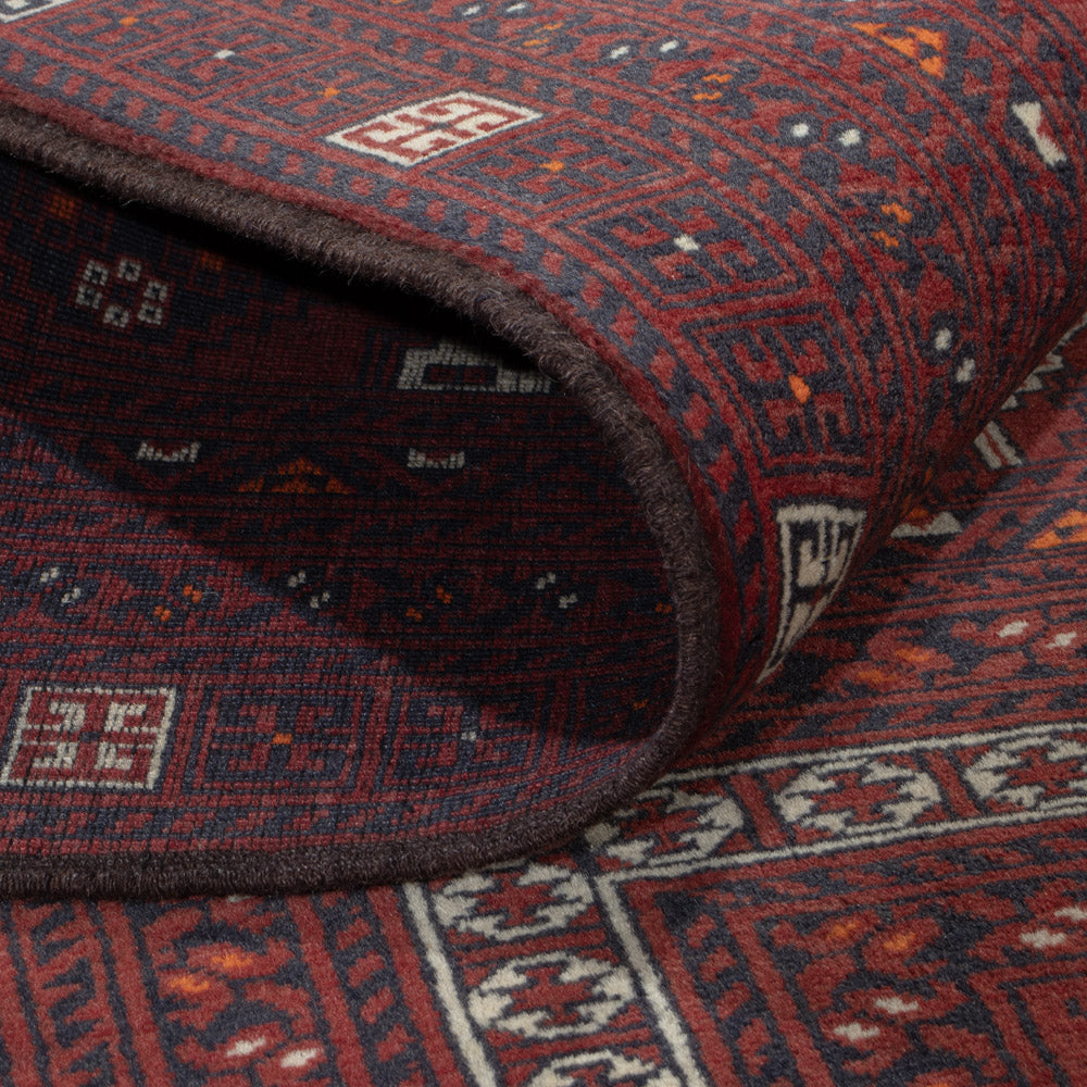 Afghan Rug - 241 x 156 cm - dark red