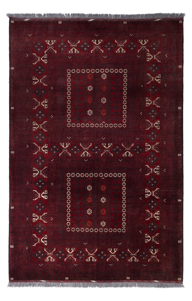 Afghan Rug - 250 x 157 cm - dark red
