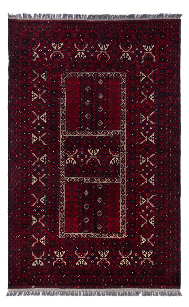 Afghan Rug - 240 x 152 cm - dark red