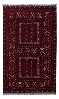 Afghan Rug - 248 x 154 cm - dark red