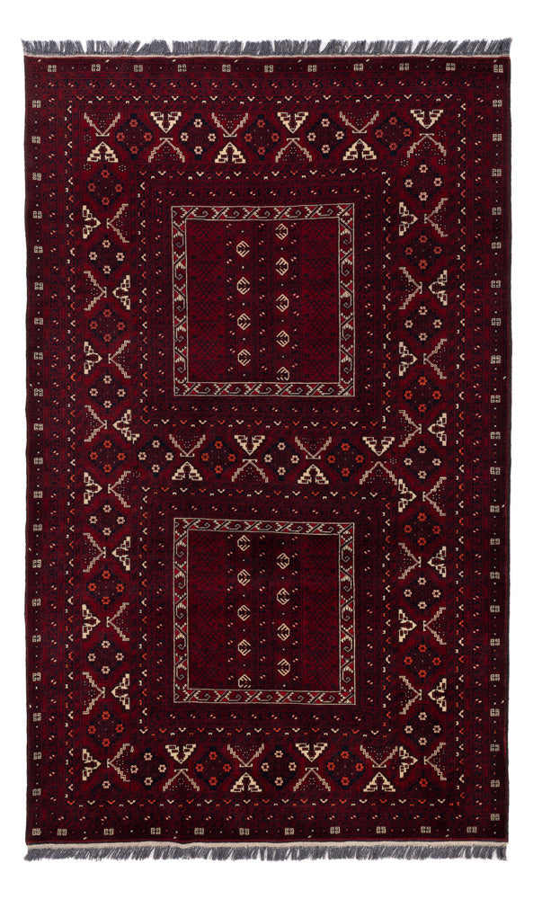 Afghan Rug - 248 x 154 cm - dark red