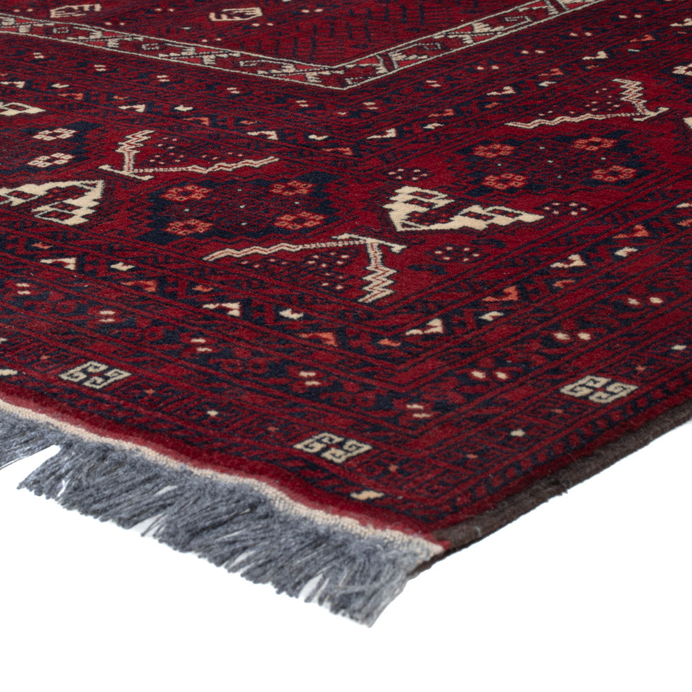 Afghan Rug - 248 x 154 cm - dark red