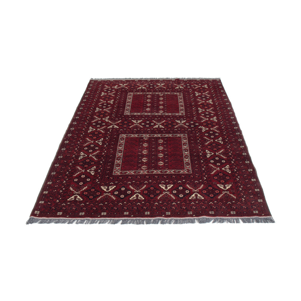 Afghan Rug - 248 x 154 cm - dark red