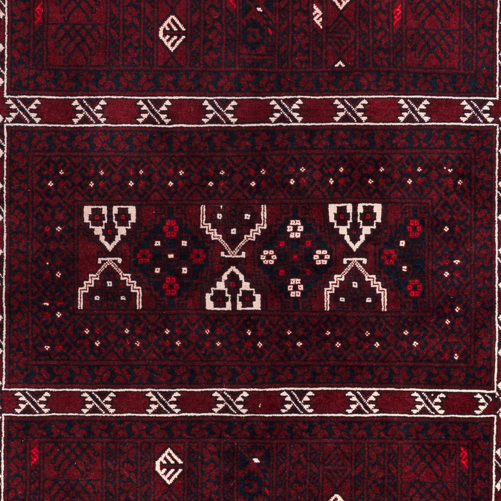 Afghan Rug - 245 x 167 cm - dark red