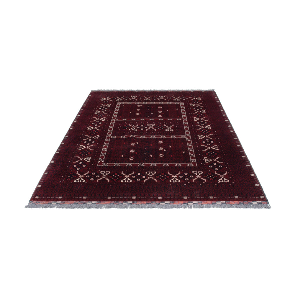 Afghan Rug - 245 x 167 cm - dark red