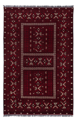 Afghan Rug - 247 x 157 cm - dark red