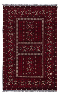 Afghan Rug - 247 x 157 cm - dark red