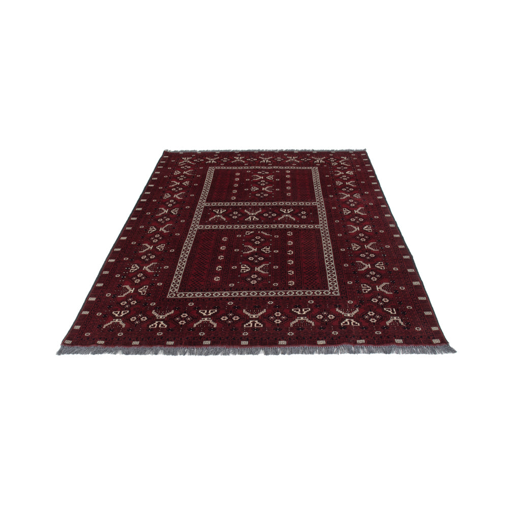 Afghan Rug - 247 x 157 cm - dark red