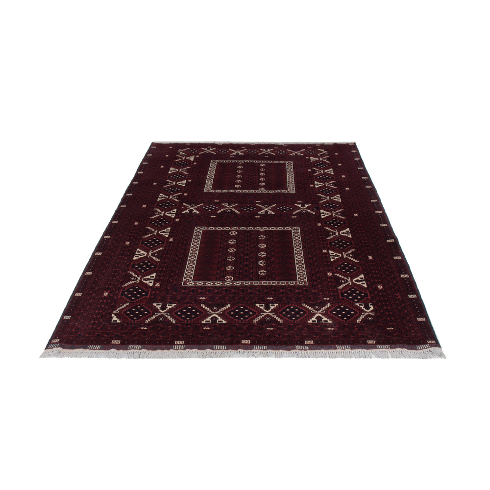 Afghan Rug - 249 x 161 cm - dark red