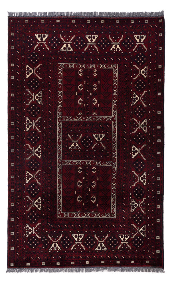 Afghan Rug - 249 x 150 cm - dark red
